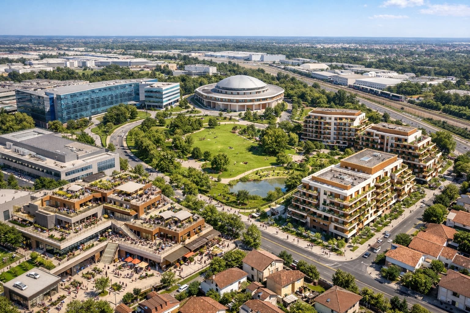 Aerial rendering of Cité Vivante